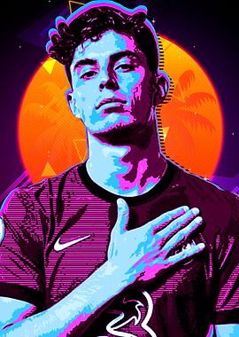 Footballer retro poster