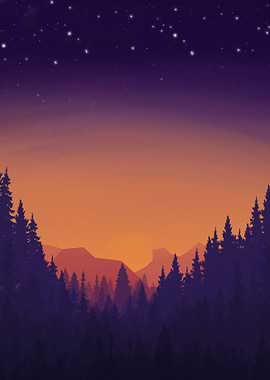 Sunset in the mountain