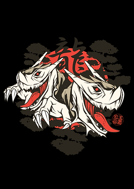 Asian dragons minimalistic