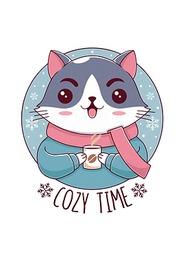 Cozy Time Cute Kawaii Art