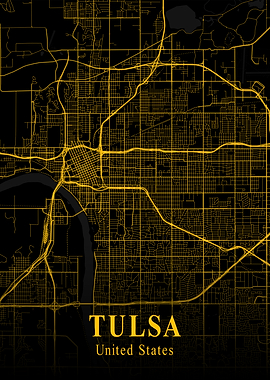 Tulsa City Map USA
