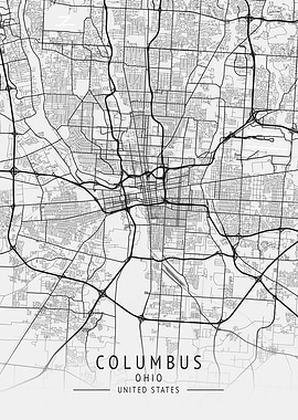Columbus Ohio City Map USA