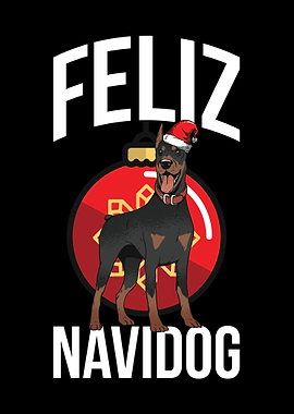 Doberman Feliz Navidog