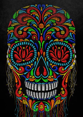 skull colorful mexican