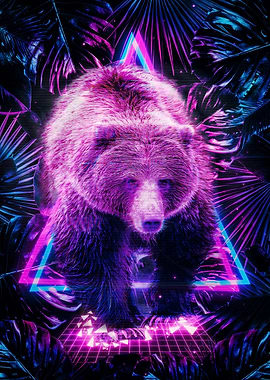Retro 80s Bear Hologram