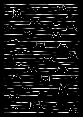 Funny cats ink minimalist