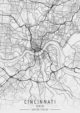Cincinnati Ohio City Map