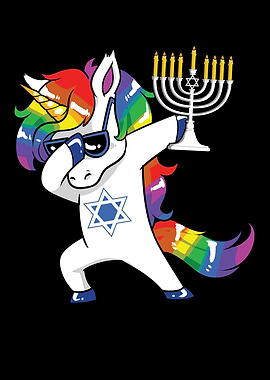 Unicorn Menorah Hanukkah