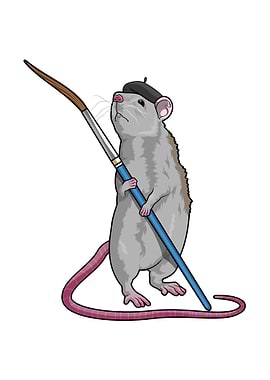 Rat Painter Paint brush