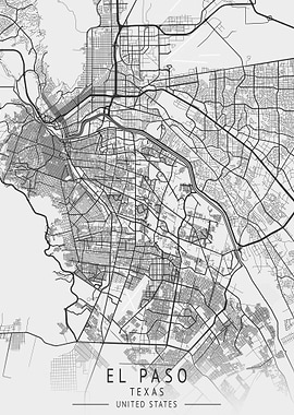El Paso Texas City Map