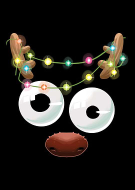 Christmas Deer Face Santa