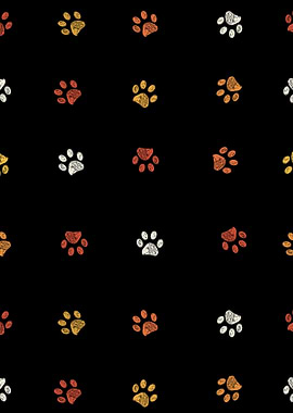 Orange yellow paw pattern