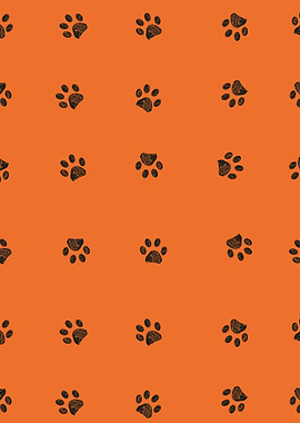 Black doodle paw prints