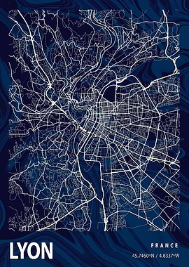 Lyon City Map France