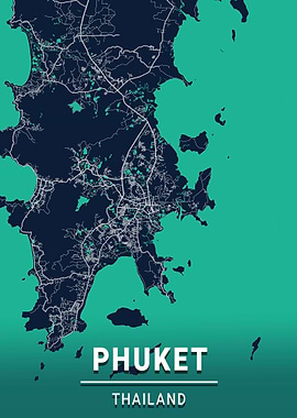 Phuket City Map Thailand