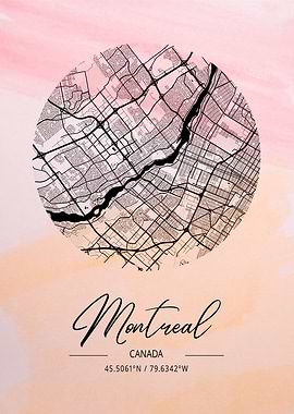 Montreal City Map Canada