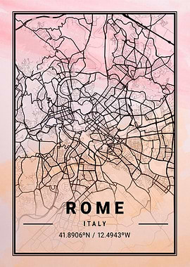 Rome City Map Italy