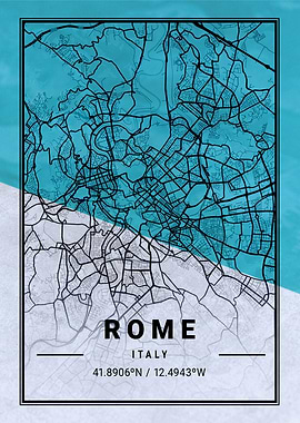 Rome City Map Italy