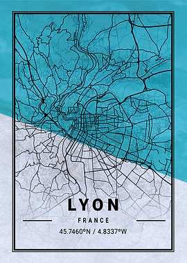Lyon City Map France
