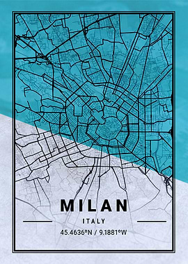Milan City Map Italy