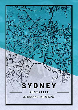 Sydney City Map Australia