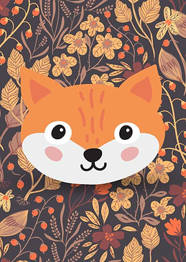 Cute Fox in Autumn