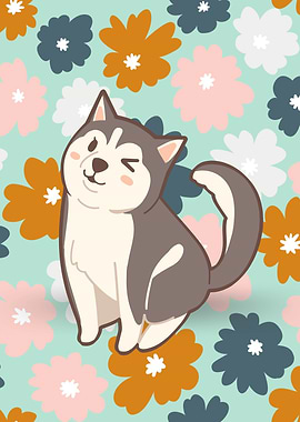 Cute Husky Illustration