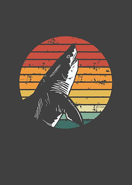 Shark in retro vintage