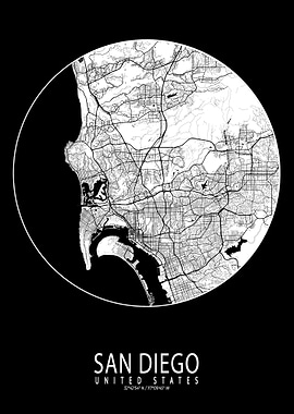 San Diego Map Full Moon