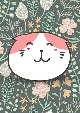 Cute Cat Face Illustration