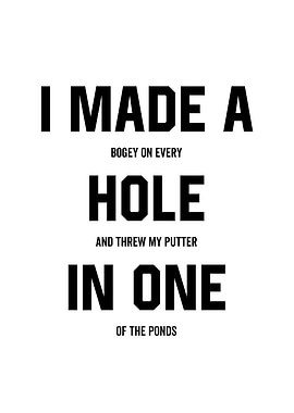 I Made a Hole In One