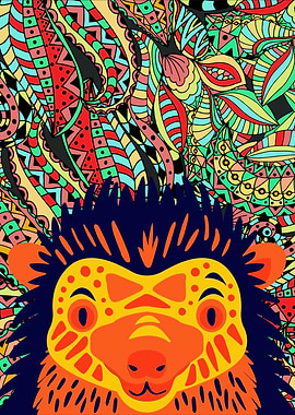 Vibrant Colorful Hedgehog