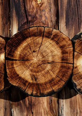 Wooden cut tree pattern