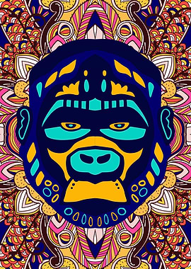 Vibrant Colorful Gorilla