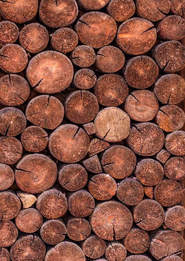 Wooden cut tree trunk