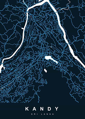 KANDY City Map Sri Lanka