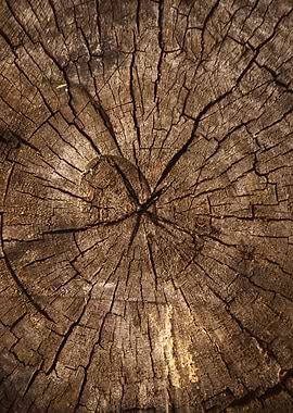 Wooden cut tree trunk