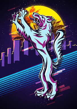 Wolf Animal Retro