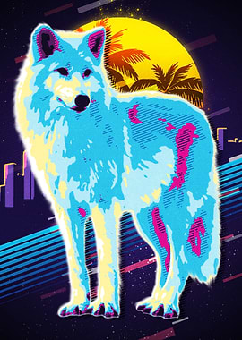 Wolf Animal Retro