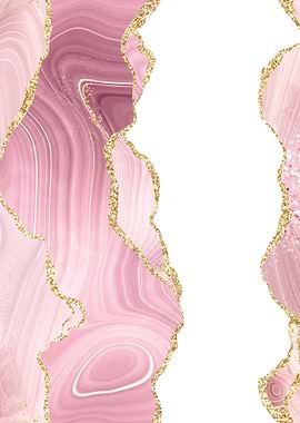Pink Gold Glitter Agate 05