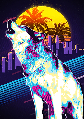 Wolf Animal Retro
