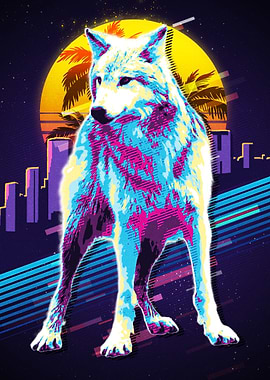Wolf Animal Retro