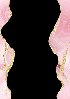 Pink Gold Glitter Agate 01