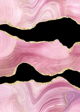 Pink Gold Glitter Agate 04