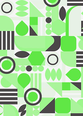 Green geometric pattern ab
