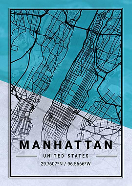 New York Manhattan Map USA