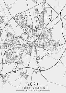 York Yorkshire England Map
