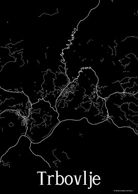 Trbovlje Black Map