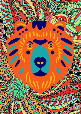 Vibrant Colorful Bear