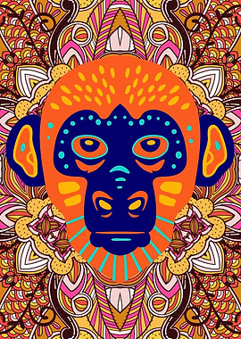 Vibrant Colorful Monkey